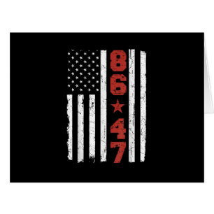 Retro Vintage USA Flag 86 47 Anti Trump Cards