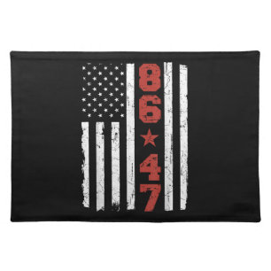 Retro Vintage USA Flag 86 47 Anti Trump Cloth Placemat