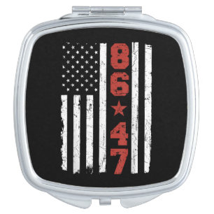 Retro Vintage USA Flag 86 47 Anti Trump Compact Mirror
