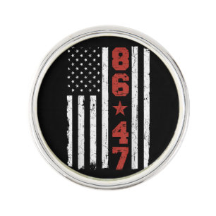 Retro Vintage USA Flag 86 47 Anti Trump Lapel Pin
