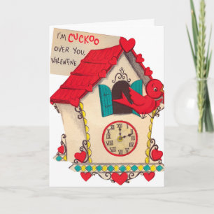 Retro Vintage Valentine bird card