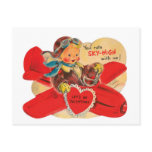 Retro Vintage Valentine boy airplane postcard Retro Vintage Valentine boy airplane postcard