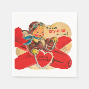 Retro vintage Valentine boy party Napkins