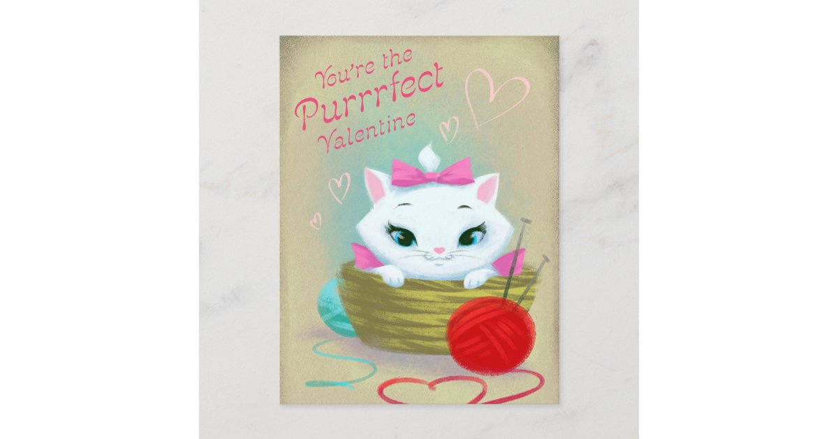 Retro Vintage Valentine Cat Holiday Postcard Zazzle Com