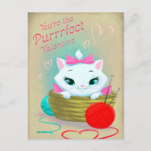 Retro Vintage Valentine cat Holiday postcard