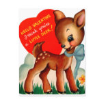 Retro Vintage Valentine Deer Holiday card Retro Vintage Valentine Deer Holiday card