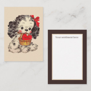 retro vintage Valentine dog add sentiment Note Card