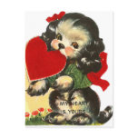Retro Vintage Valentine dog Holiday postcard Retro Vintage Valentine dog Holiday postcard