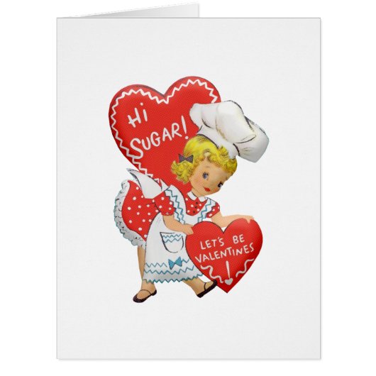 Retro Vintage Valentine Girl Hi Sugar (Front)