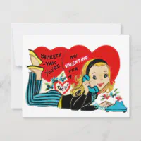 Retro Vintage Valentine Holiday Card, Zazzle