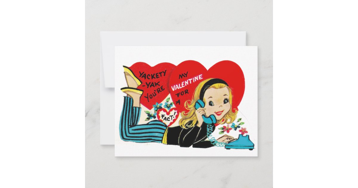 Retro Vintage Valentine Holiday Card, Zazzle