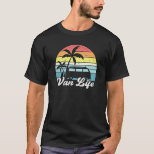 Retro Vintage Van Life Island Palm Tree Beach Surf T-Shirt