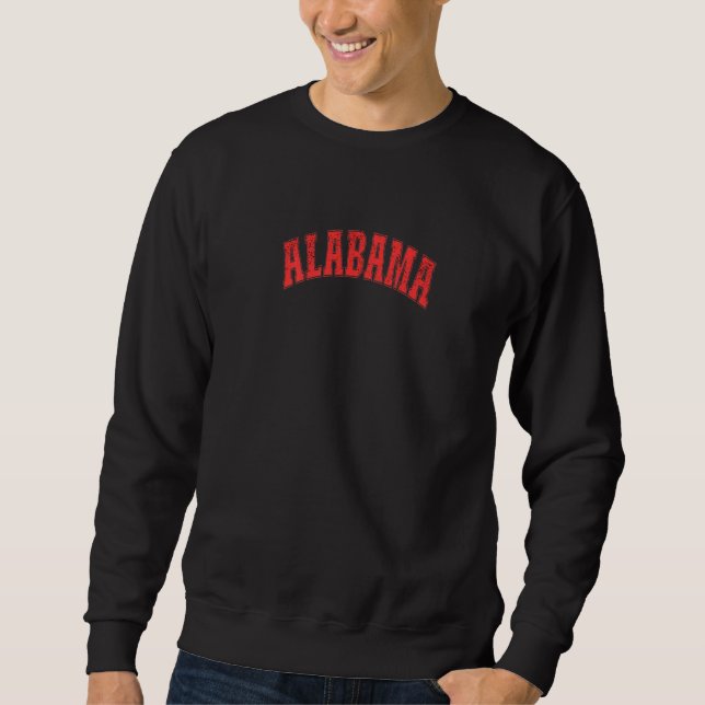 Retro Vintage Varsity Alabama State Distressed Foo Sweatshirt (Front)