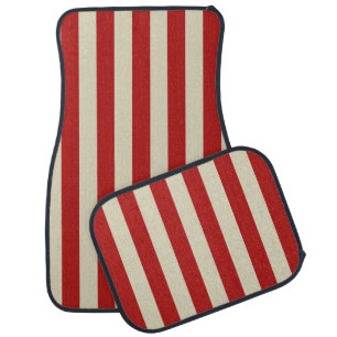 Retro Vintage Vertical PopCorn Classic Stripes Car Mat