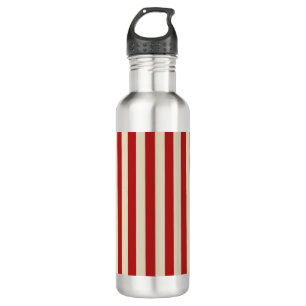 Retro Vintage Vertical PopCorn Classic Stripes Water Bottle