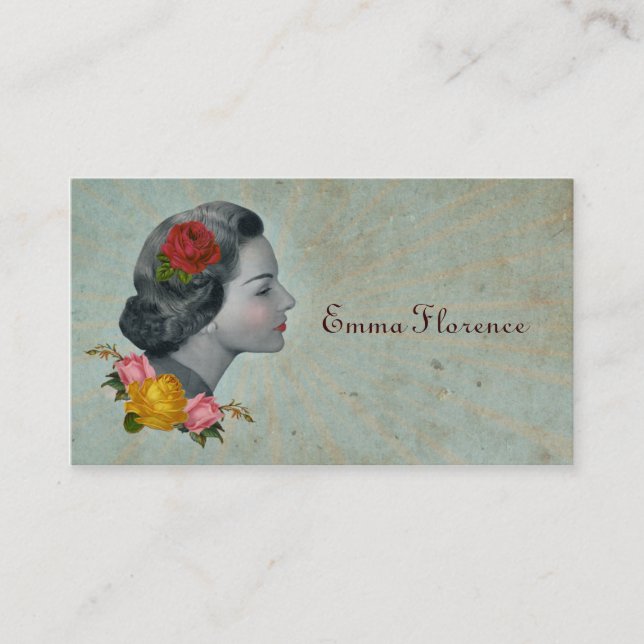 Retro Vintage Victorian Calling Card Business Card (Front)