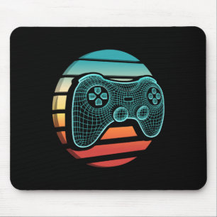 Retro Vintage Video Game Controller Gamer Sunset G Mouse Pad