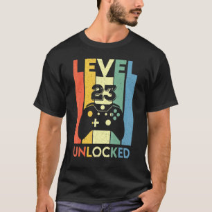 Retro Vintage Video Games Controller Level 23 Unlo T-Shirt