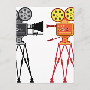 Retro Vintage Video Projector Camera Movie Vector Postcard by anton_novik at Zazzle