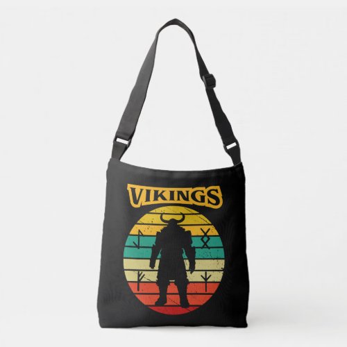 Retro vintage viking warrior Crossbody Bags