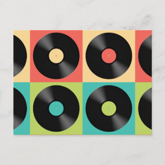 Retro Vintage Vinyl Record Pop Art Postcard
