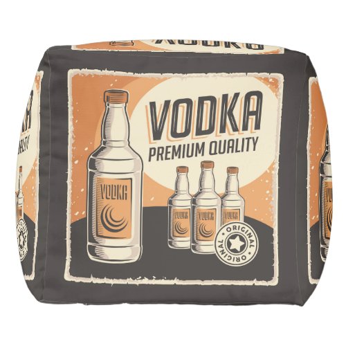 Retro Vintage Vodka party  Pouf