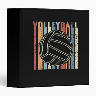 Retro Vintage Volleyball 3 Ring Binder