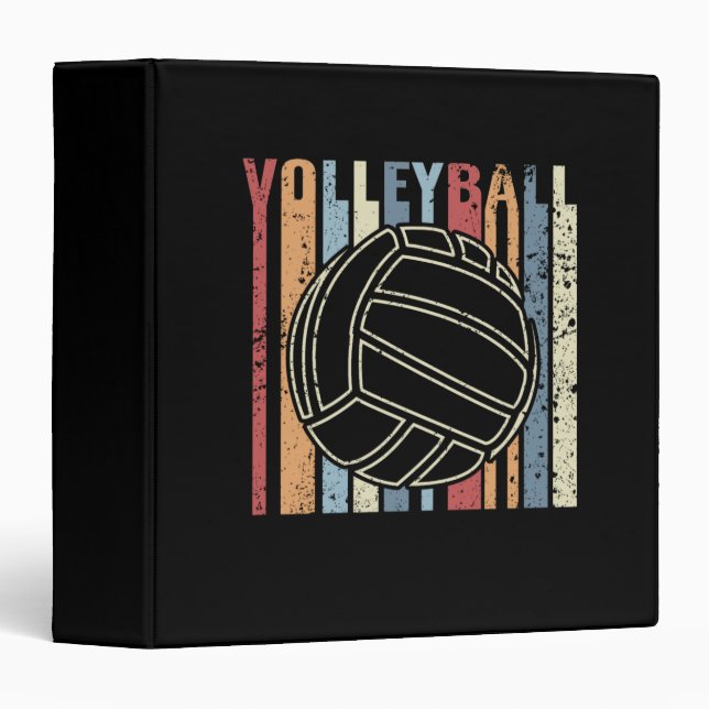 Retro Vintage Volleyball 3 Ring Binder (Front/Spine)
