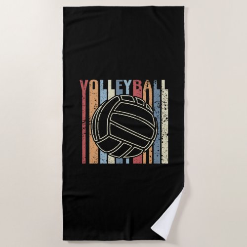 Retro Vintage Volleyball Beach Towel