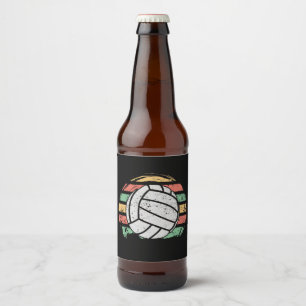 Retro Vintage Volleyball Beer Bottle Label