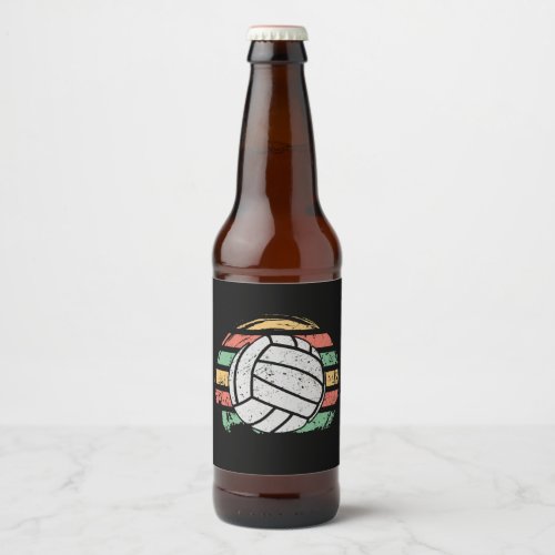 Retro Vintage Volleyball  Beer Bottle Label
