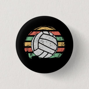 Retro Vintage Volleyball Button