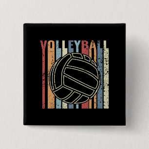 Retro Vintage Volleyball Button