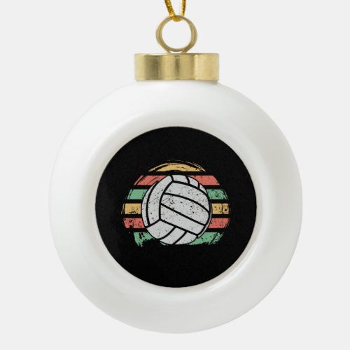 Retro Vintage Volleyball  Ceramic Ball Christmas Ornament