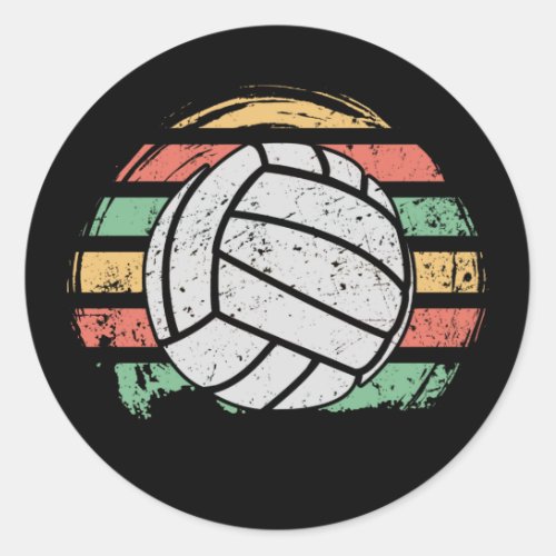 Retro Vintage Volleyball Classic Round Sticker