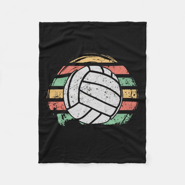 Retro Vintage Volleyball Fleece Blanket (Front)