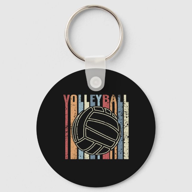 Retro Vintage Volleyball Keychain (Front)
