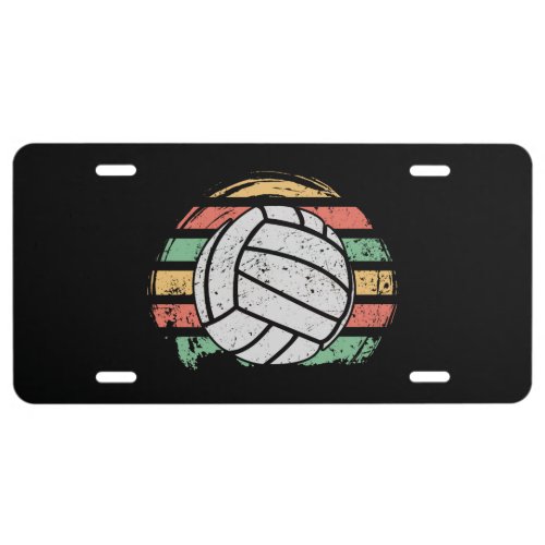 Retro Vintage Volleyball License Plate