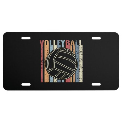 Retro Vintage Volleyball License Plate