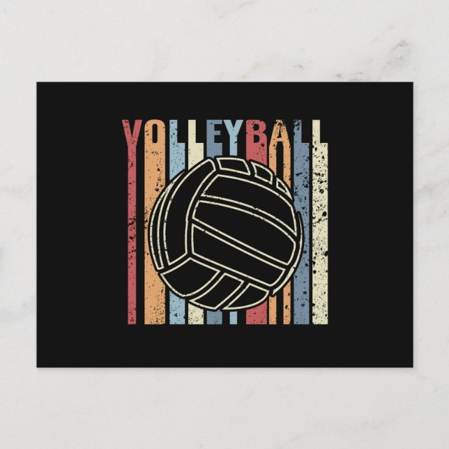Retro Vintage Volleyball Postcard (Front)