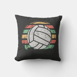 Retro Vintage Volleyball Throw Pillow