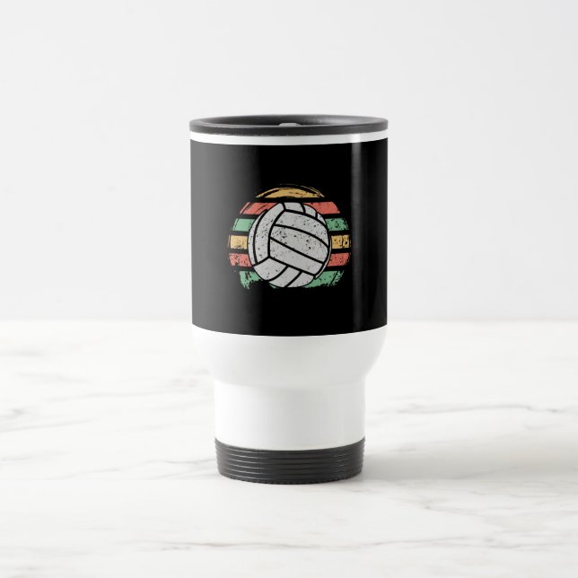Retro Vintage Volleyball  Travel Mug (Center)