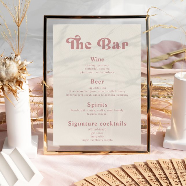 Retro Vintage Wedding Drinks Bar Menu  Poster (Creator Uploaded)