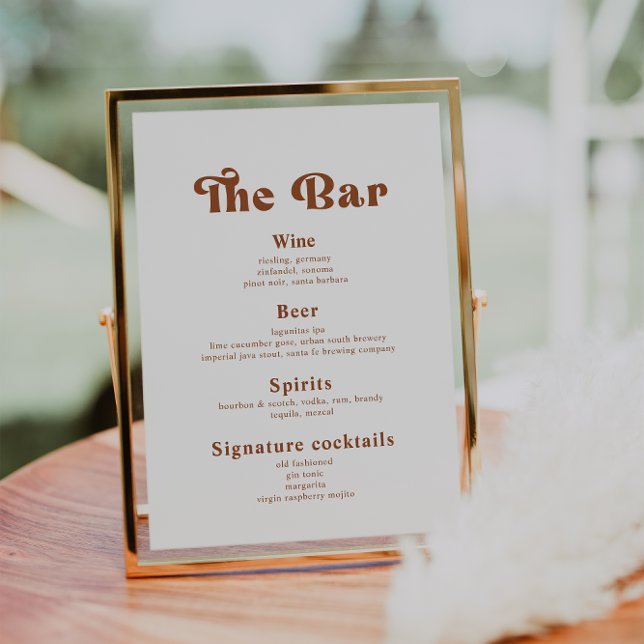 Retro Vintage Wedding Drinks Bar Menu  Poster (Creator Uploaded)