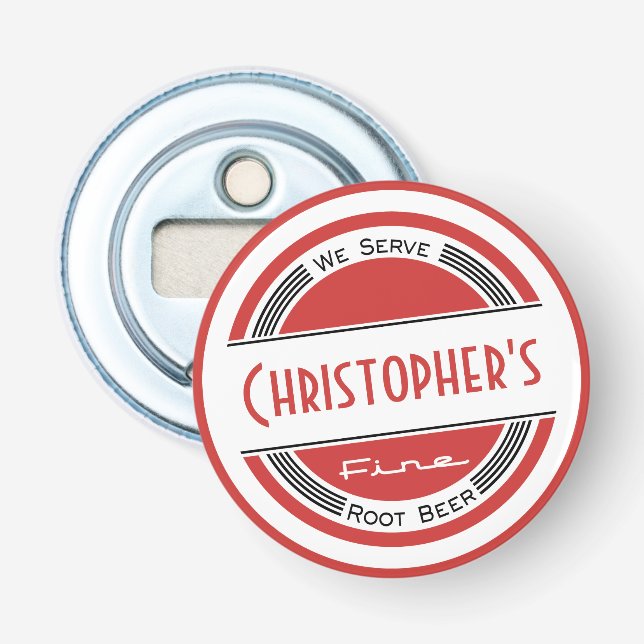 Retro Vintage Wedding Favor Bottle Opener (Front)