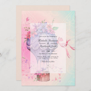 Retro Vintage Wedding Hot-Air Balloon Invitation