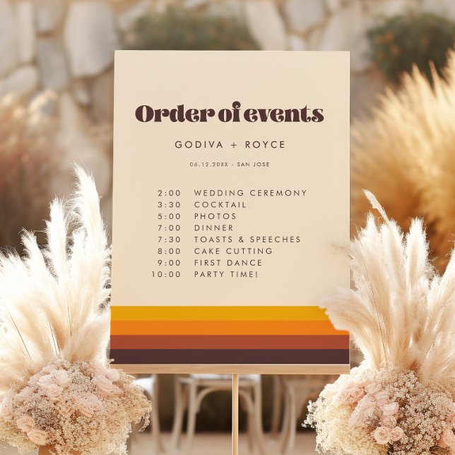 Retro Vintage Wedding Order of Events Sign (Creator Uploaded)