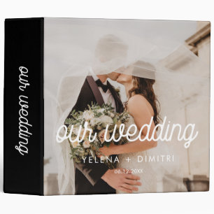 Retro vintage wedding photo album binder