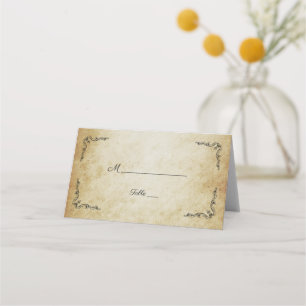 Retro vintage wedding place card