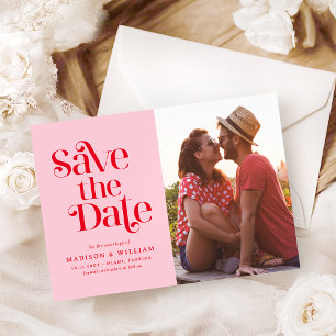 Retro Vintage Wedding Save The Date Photo Invitation